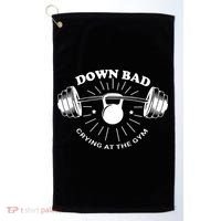 Crying At The Gym Down Bad Workout Golf Towel thumb 0