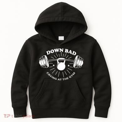 Crying At The Gym Down Bad Workout Kids Hoodie