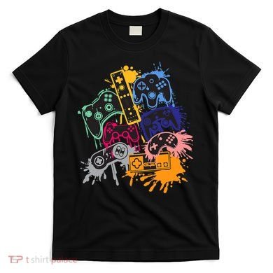 Control All The Things Video Games Controller Gamer Colorful T-Shirt