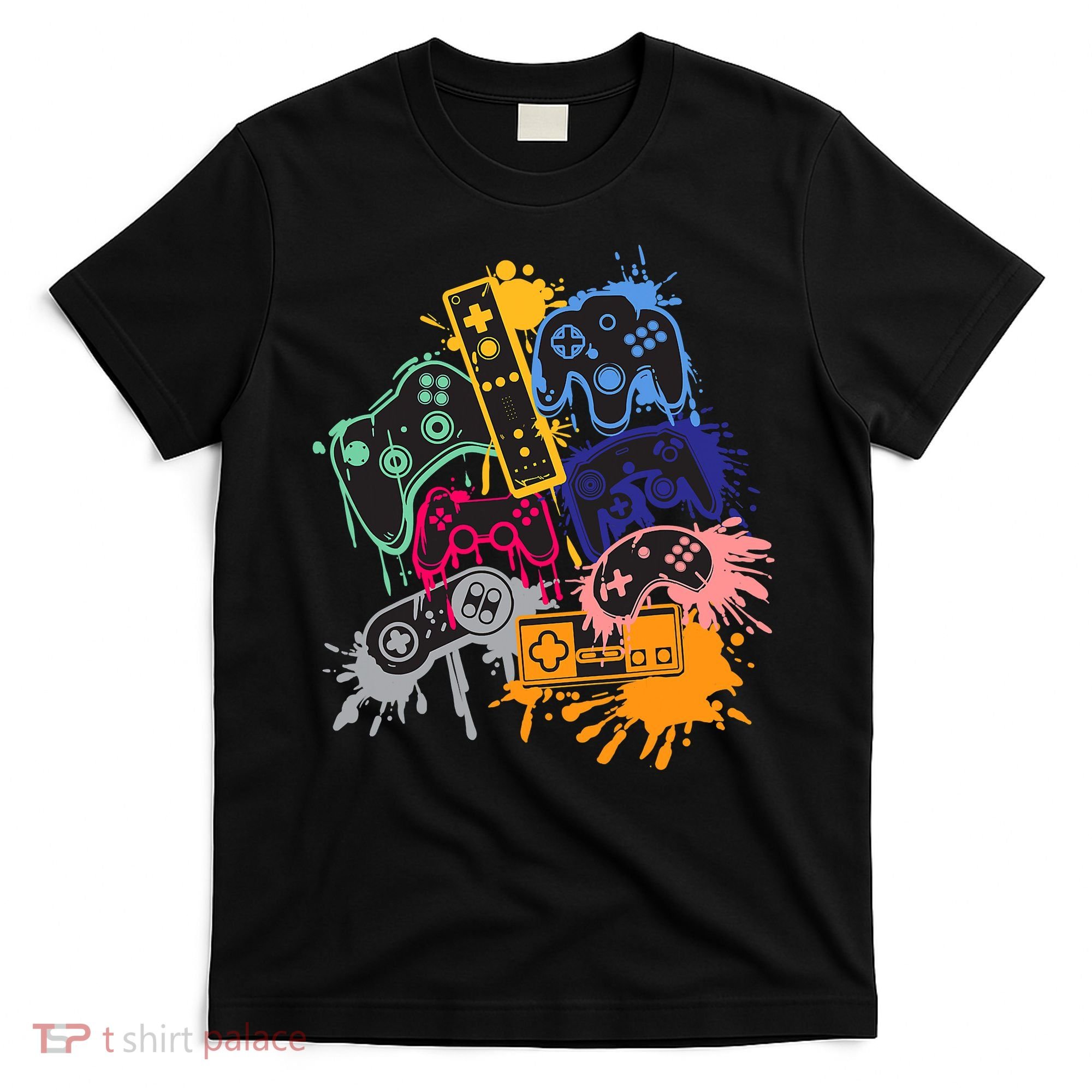 Control All The Things Video Games Controller Gamer Colorful T-Shirt