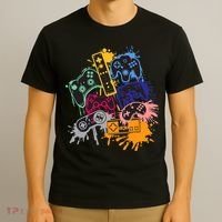Control All The Things Video Games Controller Gamer Colorful T-Shirt thumb 3