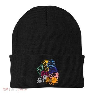 Control All The Things Video Games Controller Gamer Colorful Beanie