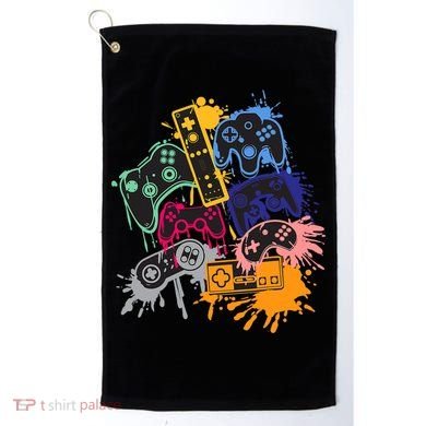 Control All The Things Video Games Controller Gamer Colorful Golf Towel