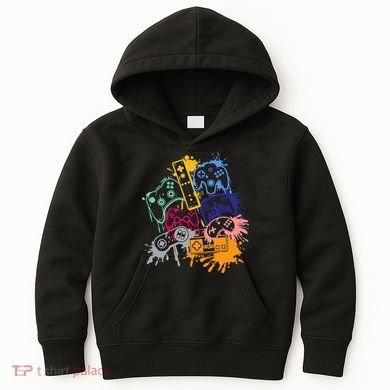 Control All The Things Video Games Controller Gamer Colorful Kids Hoodie
