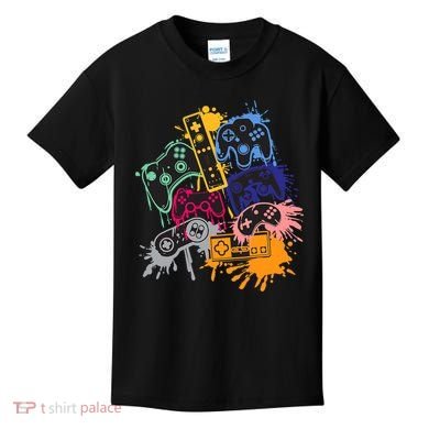 Control All The Things Video Games Controller Gamer Colorful Kids T-Shirt