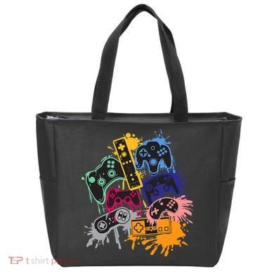 Control All The Things Video Games Controller Gamer Colorful Tote Bag
