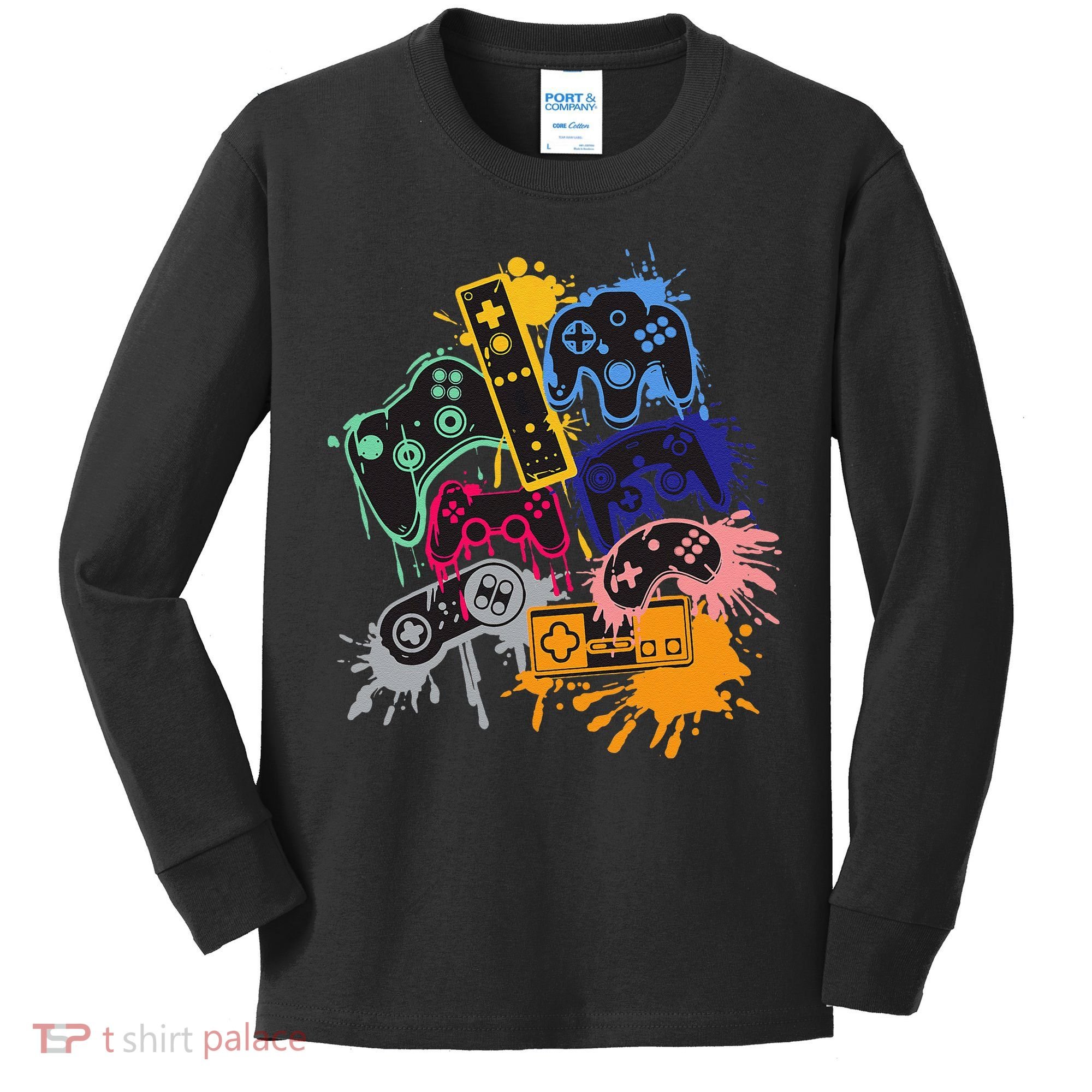 Control All The Things Video Game Controller Kids Long Sleeve Shirt