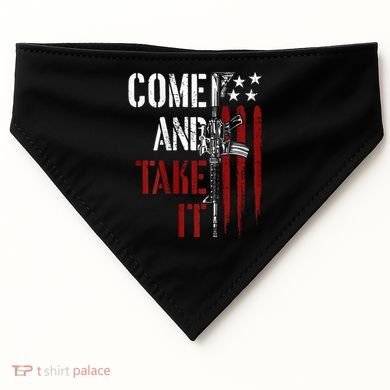 Come And Take It Gun Rights Ar 15 American Flag USA-Made Doggie Bandana