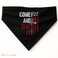 Come And Take It Gun Rights Ar 15 American Flag USA-Made Doggie Bandana thumb 0
