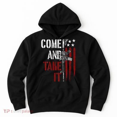 Come And Take It Gun Rights Ar 15 American Flag Hoodie