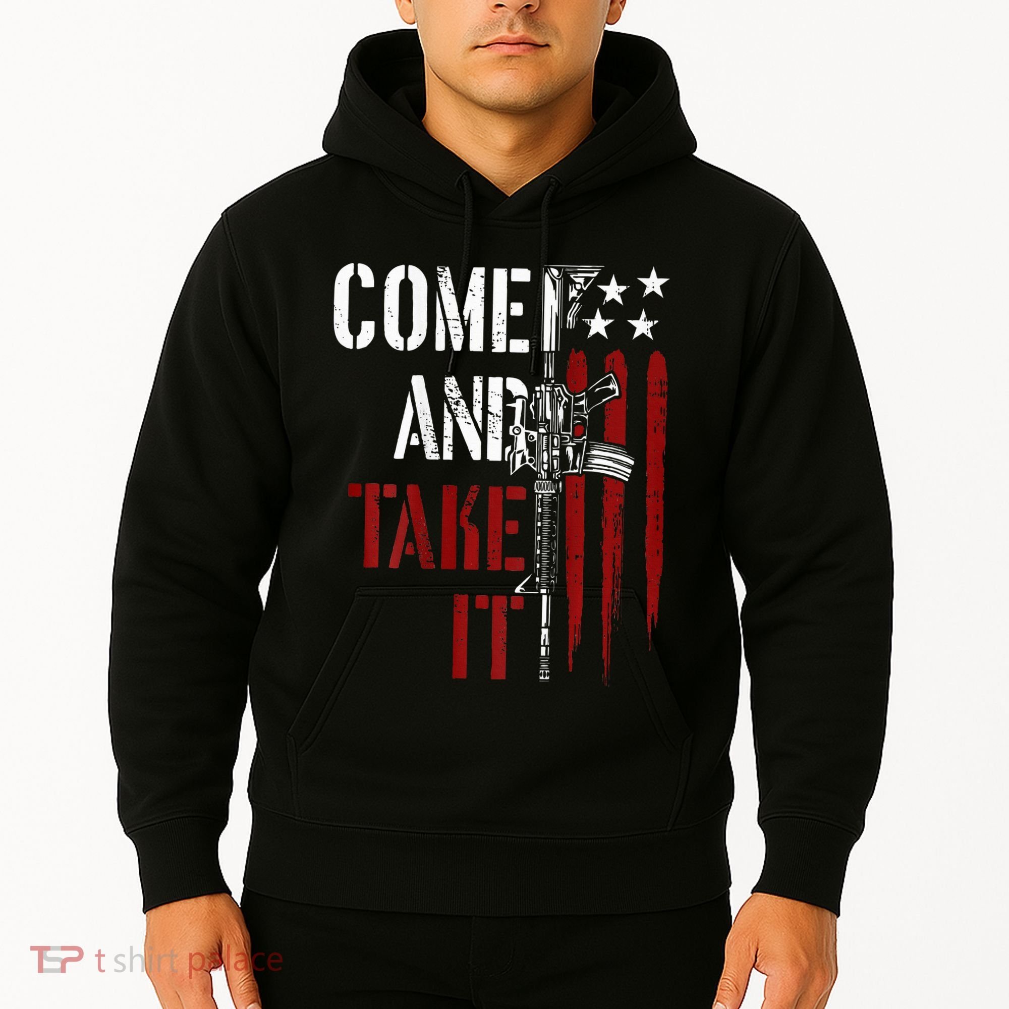 Come And Take It Gun Rights Ar 15 American Flag Hoodie