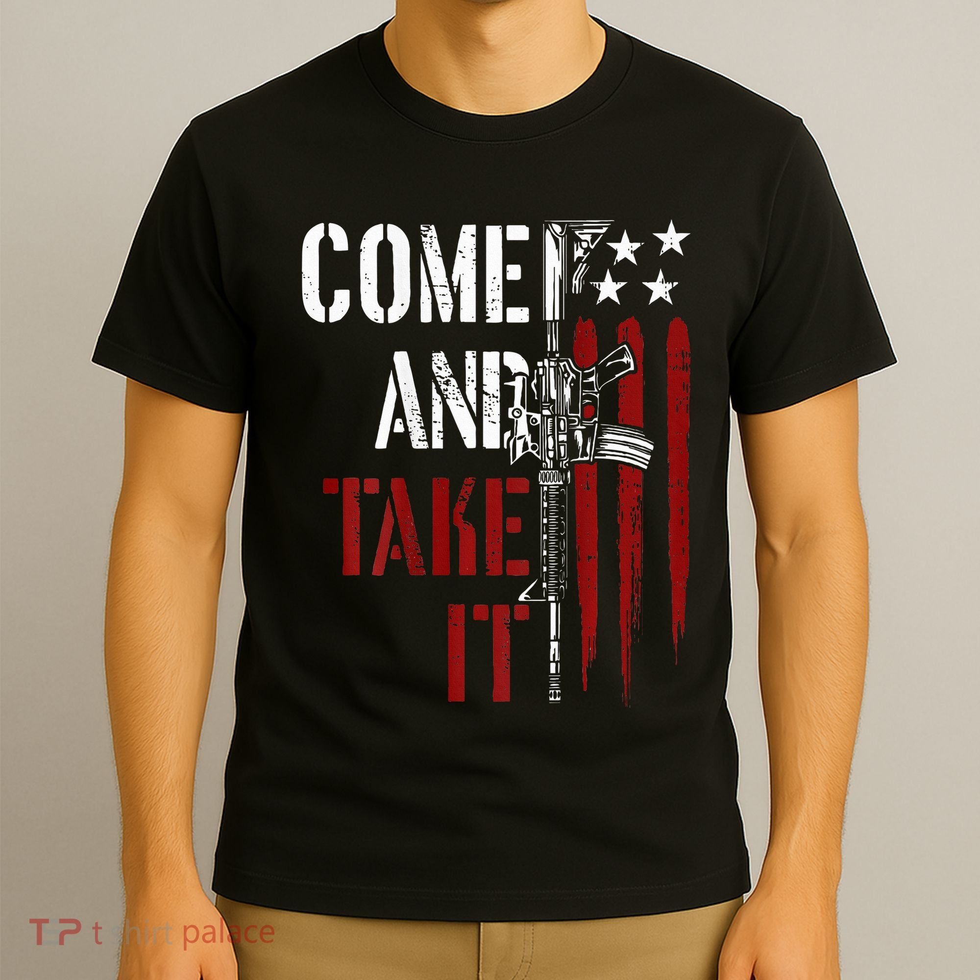 Come And Take It Gun Rights Ar 15 American Flag T-Shirt
