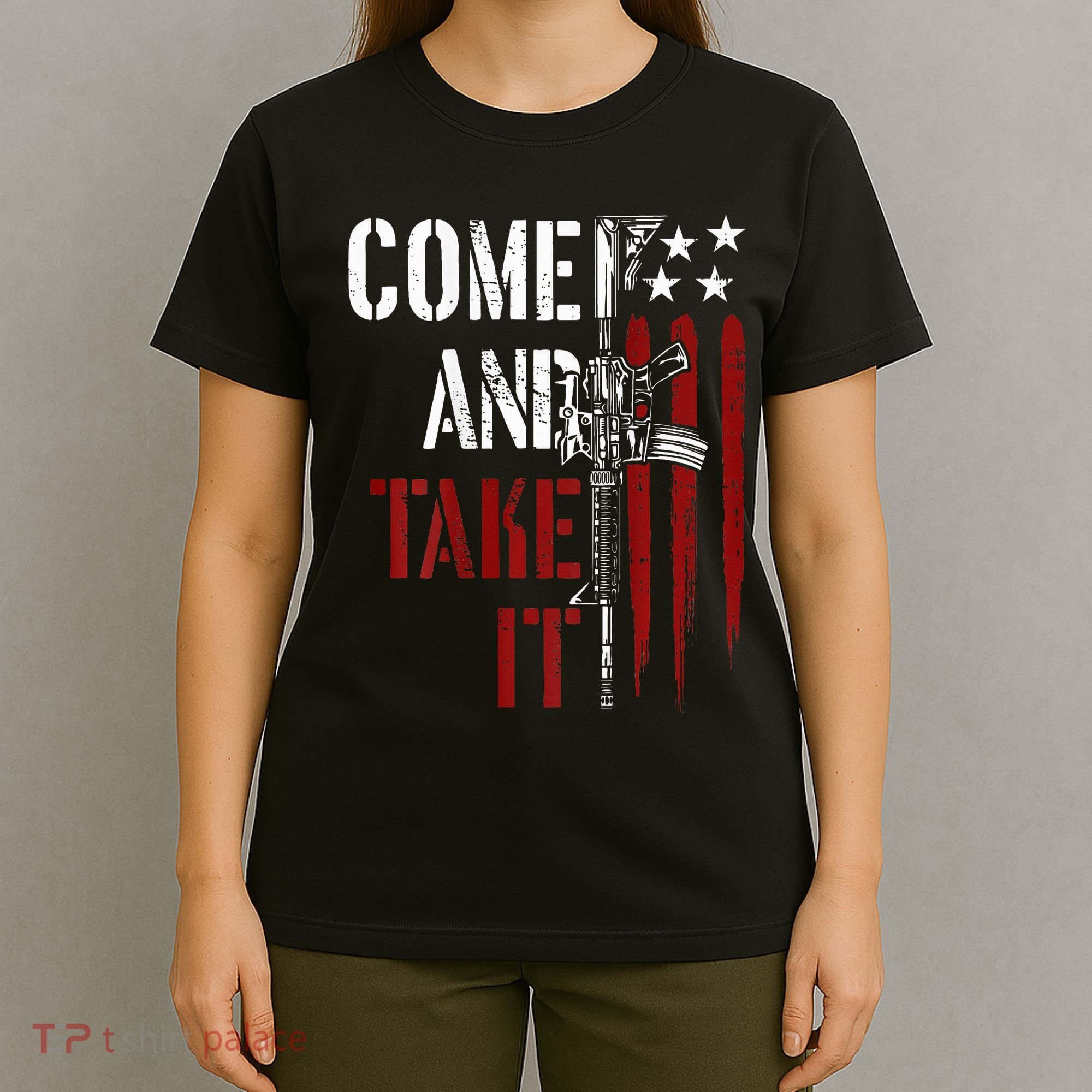 Come And Take It Gun Rights Ar 15 American Flag T-Shirt