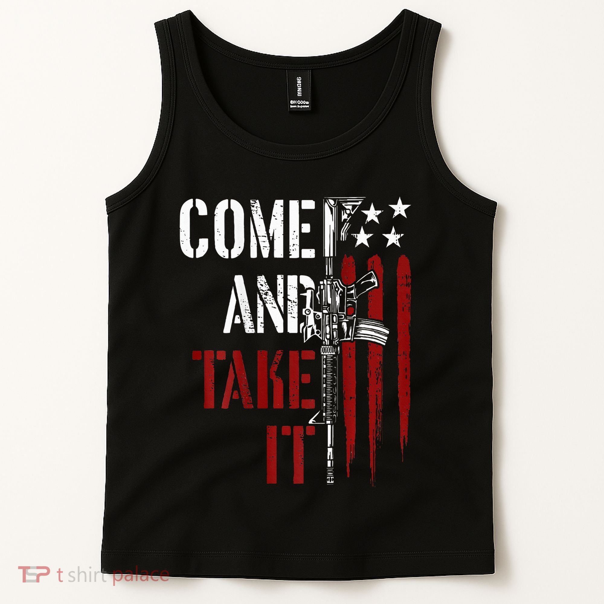 Come And Take It Gun Rights Ar 15 American Flag Tank Top