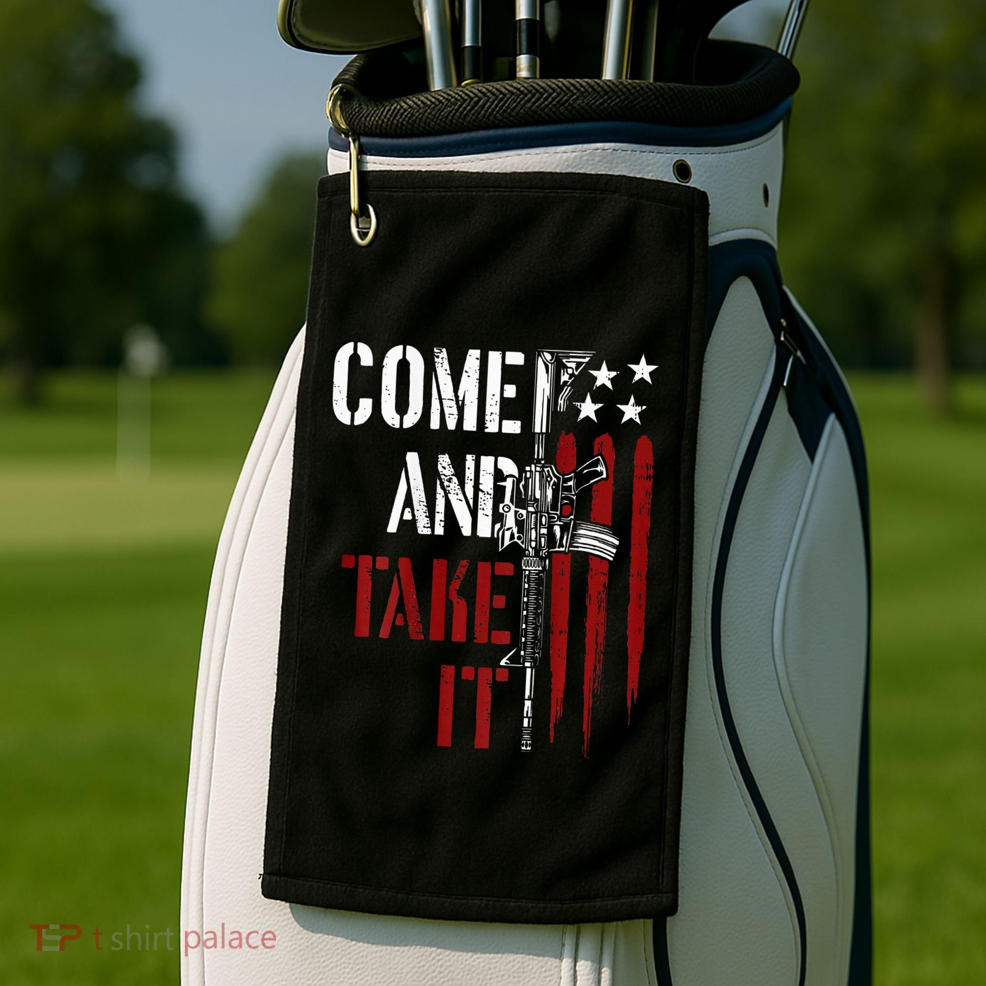 Come And Take It Gun Rights Ar 15 American Flag Golf Towel