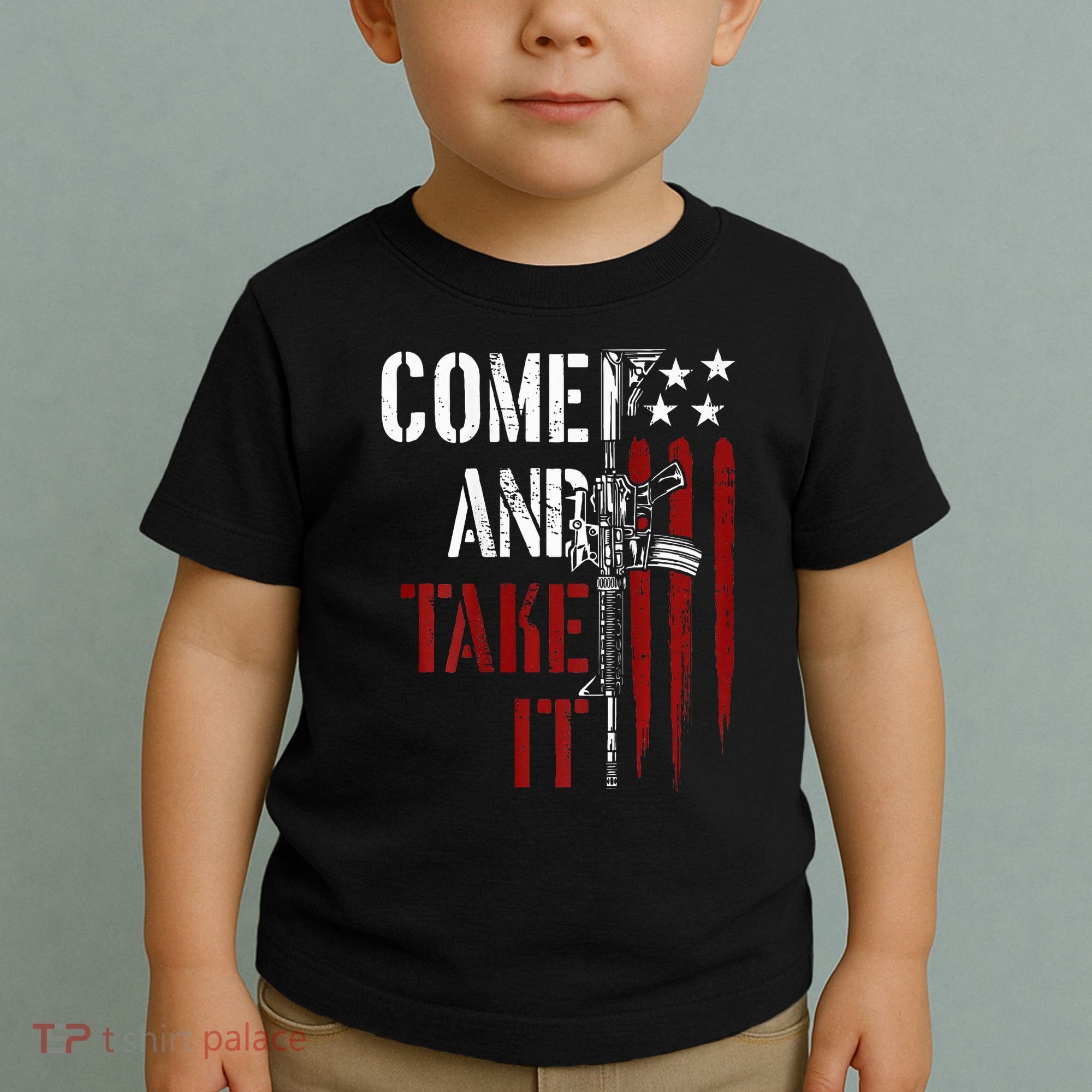 Come And Take It Gun Rights Ar 15 American Flag Toddler T-Shirt
