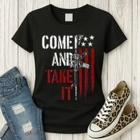 Come And Take It Gun Rights Ar 15 American Flag Women's T-Shirt thumb 3