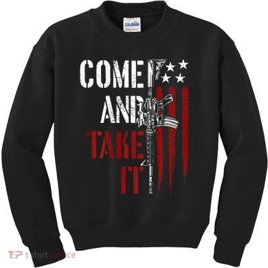Come And Take It Gun Rights Ar 15 American Flag Kids Sweatshirt