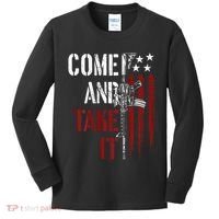 Come And Take It Gun Rights Ar 15 American Flag Kids Long Sleeve Shirt thumb 0
