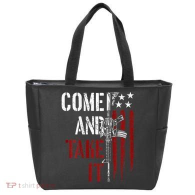 Come And Take It Gun Rights Ar 15 American Flag Tote Bag