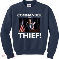 Commander and Thief Joe Biden Kids Sweatshirt thumb 0