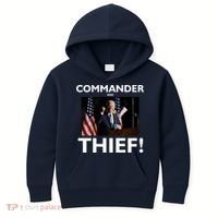 Commander and Thief Joe Biden Kids Hoodie thumb 0
