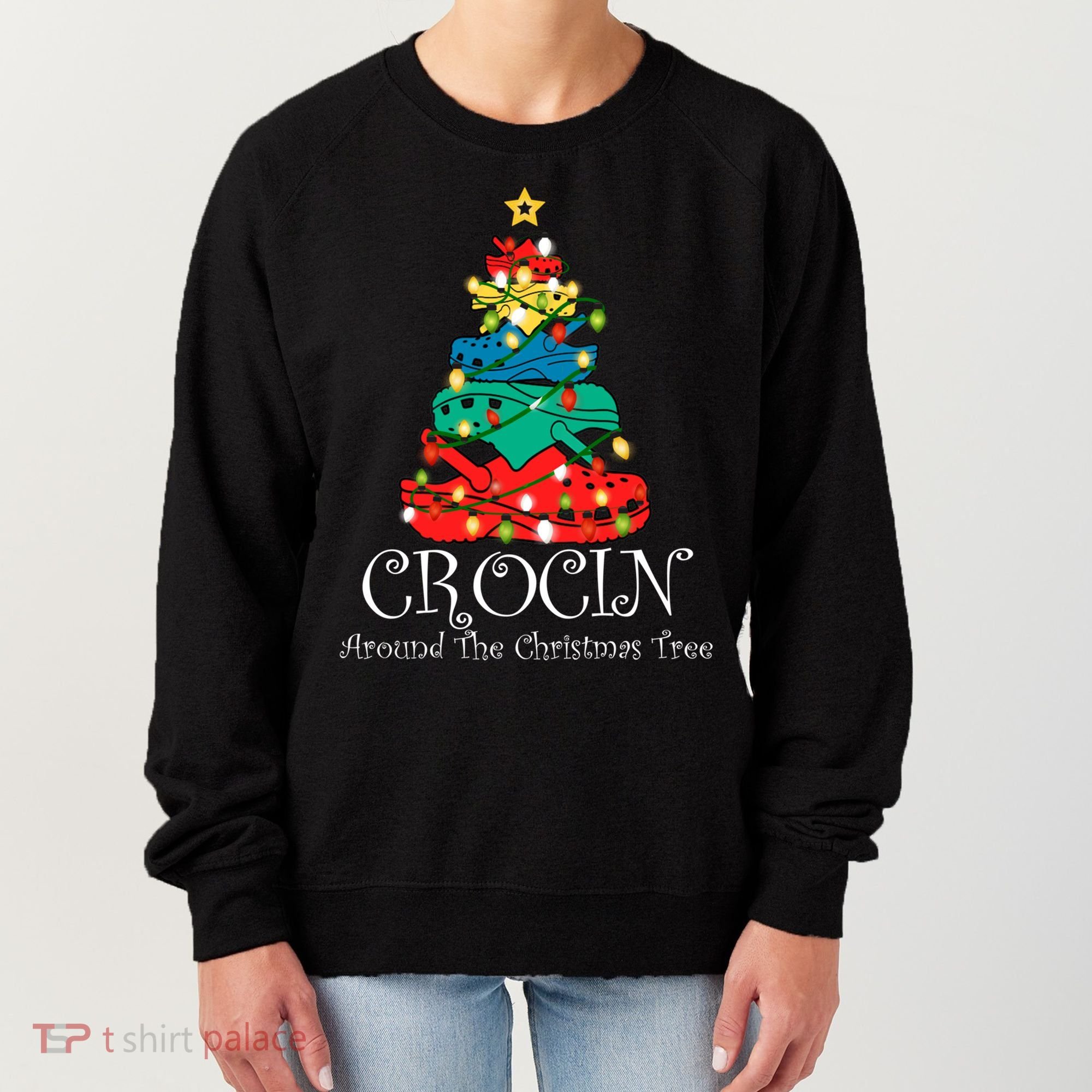 Crocin Around The Christmas Tree Funny Xmas Christmas Pajama Women's Sweatshirt