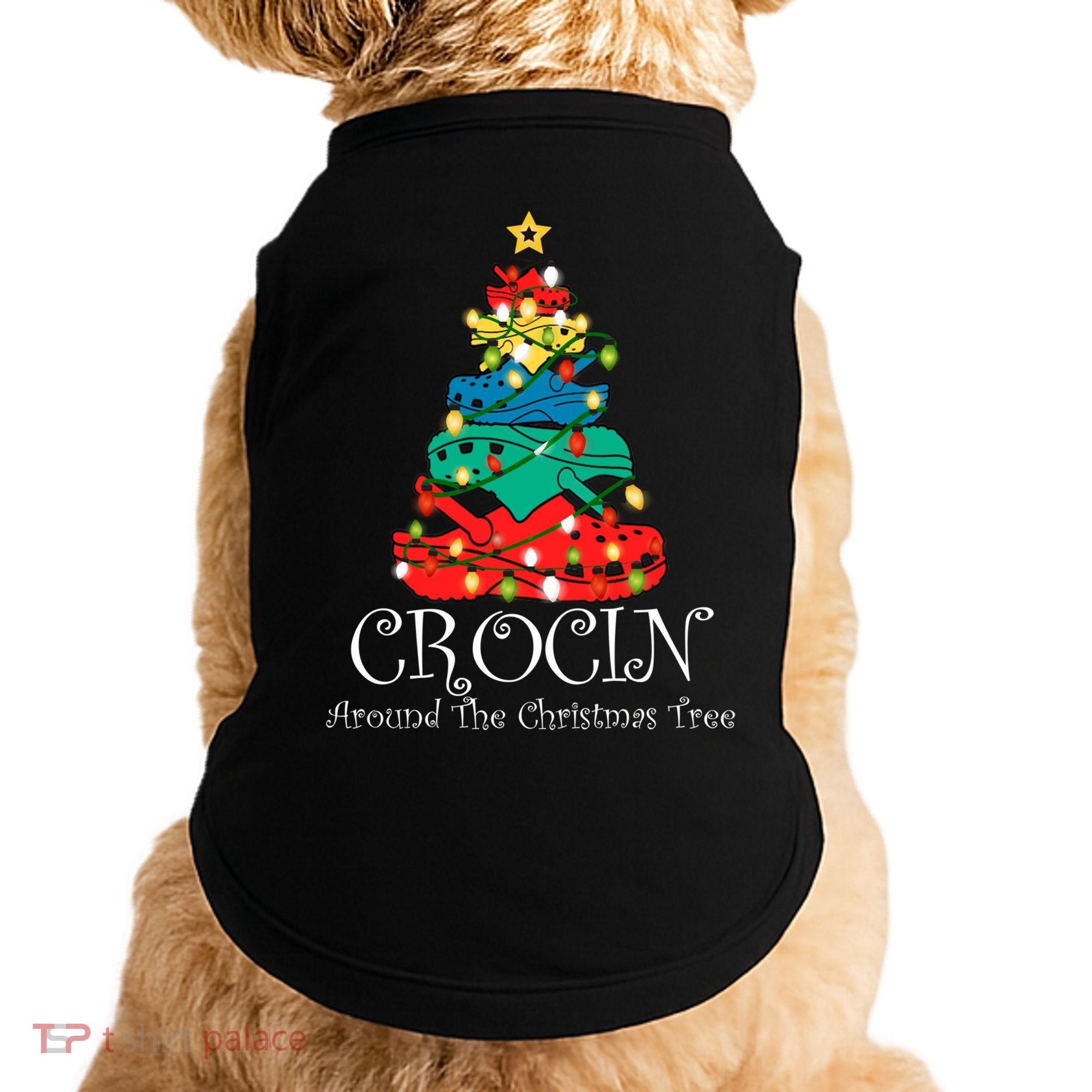 Crocin Around The Christmas Tree Funny Xmas Christmas Pajama Doggie Tank