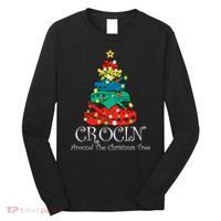 Crocin Around The Christmas Tree Funny Xmas Christmas Pajama Long Sleeve Shirt thumb 0