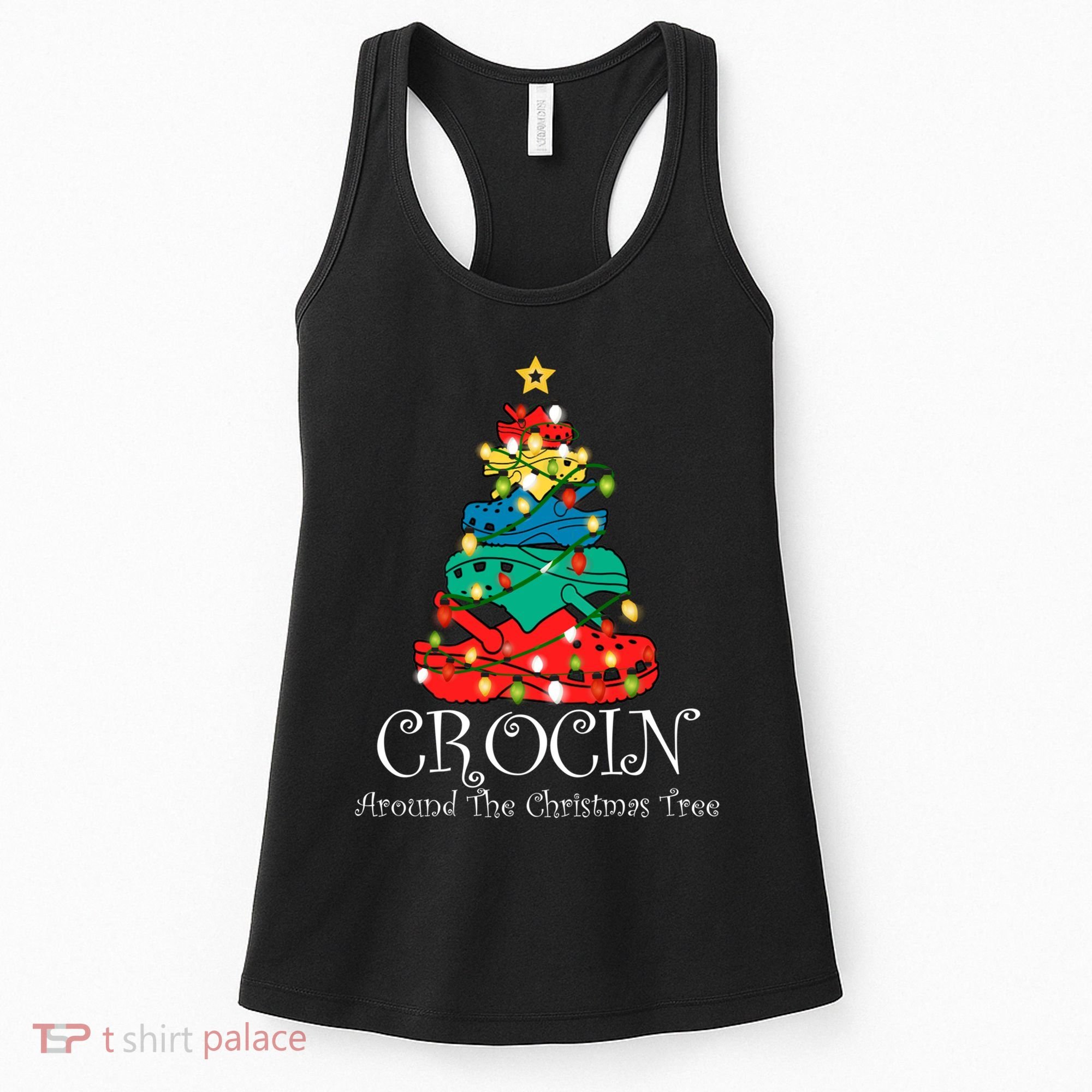 Crocin Around The Christmas Tree Funny Xmas Christmas Pajama Women's Tank Top