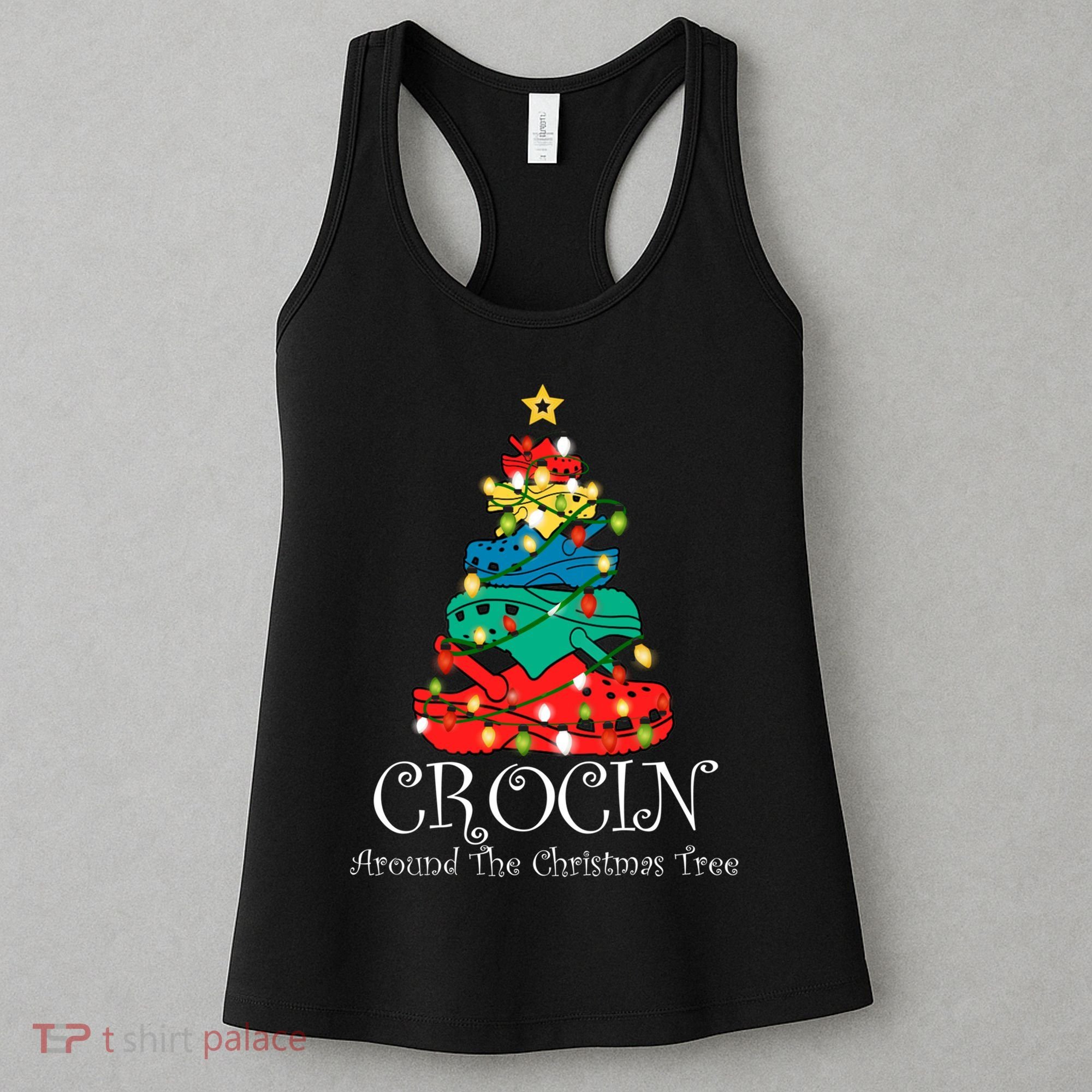 Crocin Around The Christmas Tree Funny Xmas Christmas Pajama Women's Tank Top