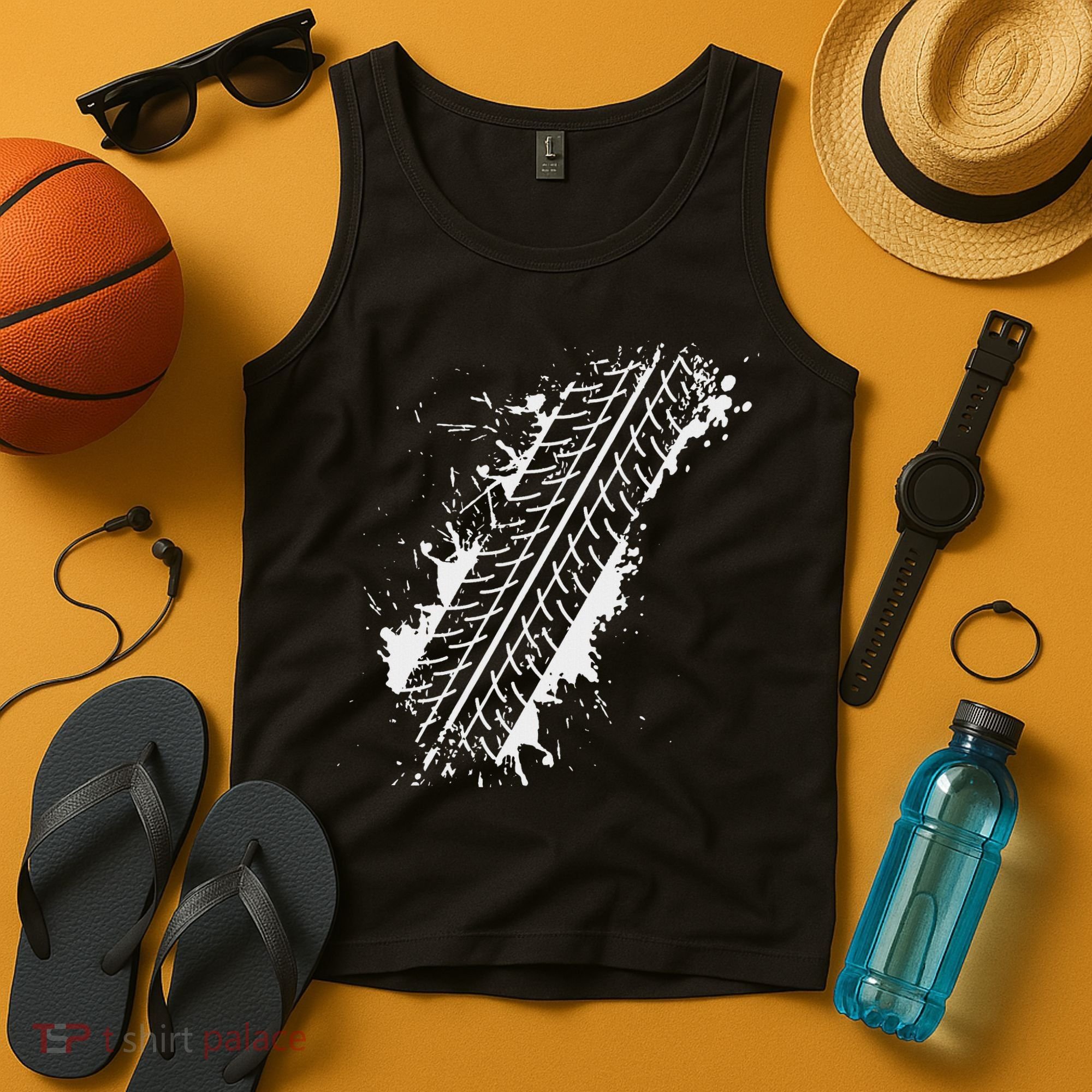 Car Automobile Tire Track Funny Halloween Costume Outfit Tank Top