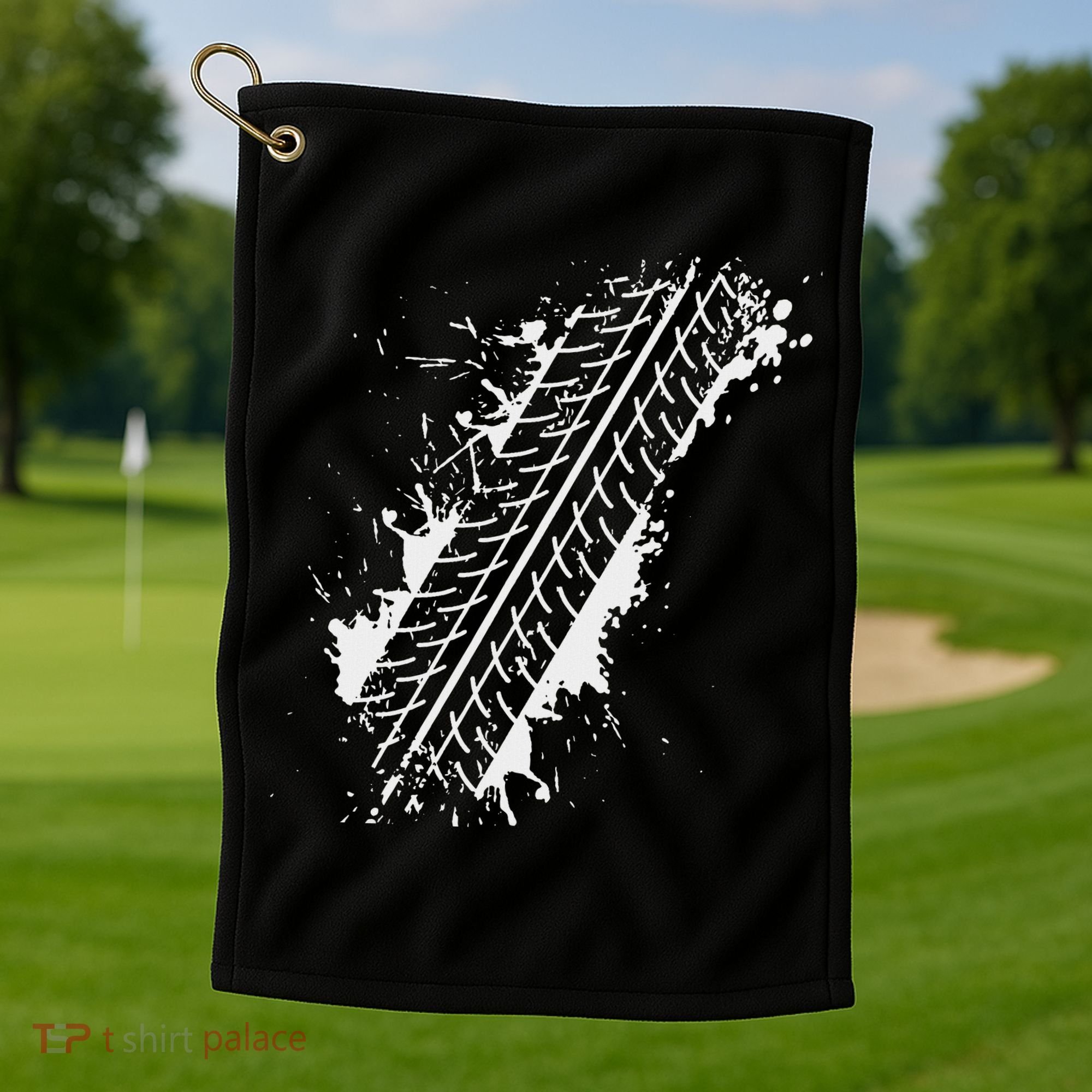 Car Automobile Tire Track Funny Halloween Costume Outfit Golf Towel
