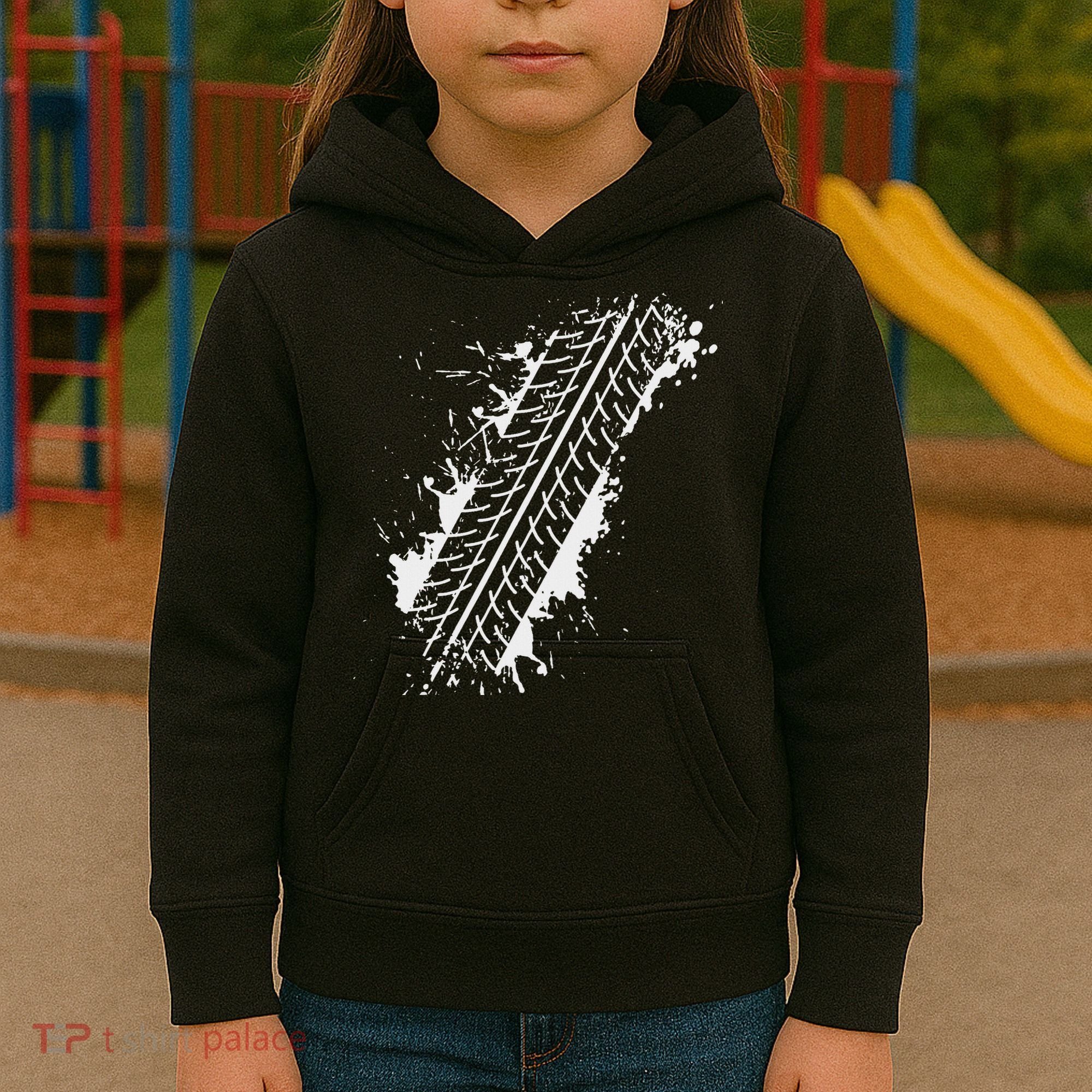 Car Automobile Tire Track Funny Halloween Costume Outfit Kids Hoodie