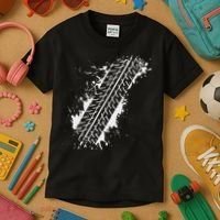 Car Automobile Tire Track Funny Halloween Costume Outfit Kids T-Shirt thumb 3