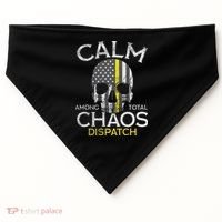 Calm Among Total Chaos 911 Dispatcher Us Flag USA-Made Doggie Bandana thumb 0