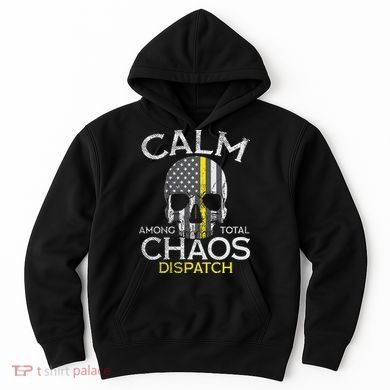 Calm Among Total Chaos 911 Dispatcher Us Flag Hoodie