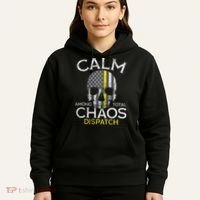 Calm Among Total Chaos 911 Dispatcher Us Flag Hoodie thumb 5