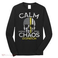 Calm Among Total Chaos 911 Dispatcher Us Flag Long Sleeve Shirt thumb 0
