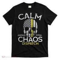 Calm Among Total Chaos 911 Dispatcher Us Flag T-Shirt thumb 0