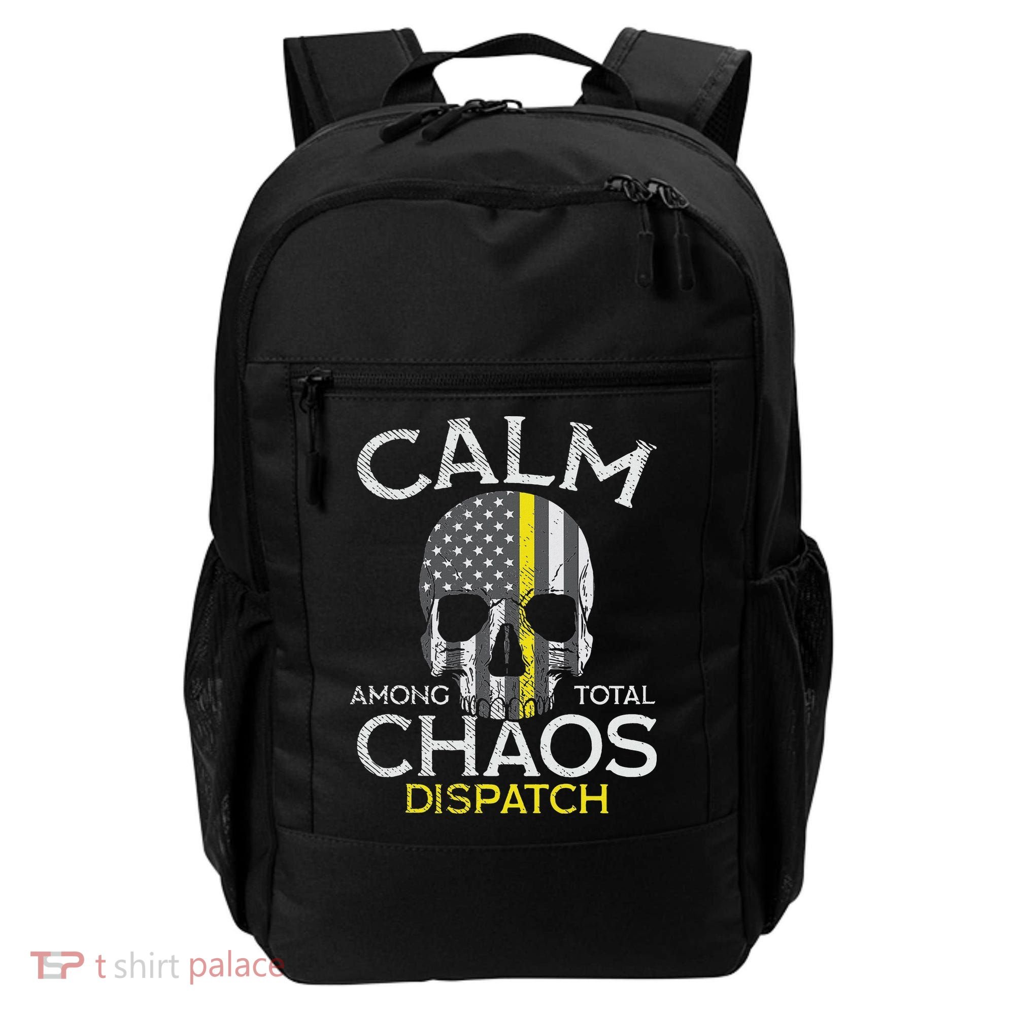 Calm Among Total Chaos 911 Dispatcher Us Flag Backpack