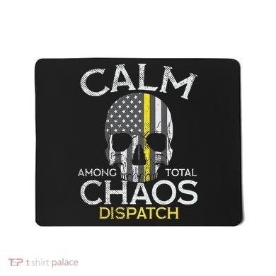Calm Among Total Chaos 911 Dispatcher Us Flag Mousepad