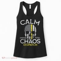 Calm Among Total Chaos 911 Dispatcher Us Flag Women's Tank Top thumb 0