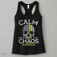 Calm Among Total Chaos 911 Dispatcher Us Flag Women's Tank Top thumb 3