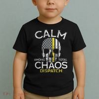 Calm Among Total Chaos 911 Dispatcher Us Flag Toddler T-Shirt thumb 2