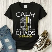 Calm Among Total Chaos 911 Dispatcher Us Flag Women's T-Shirt thumb 3