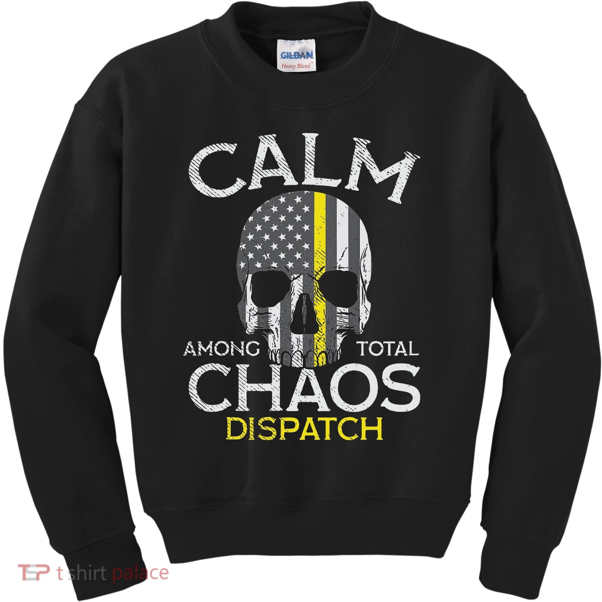 Calm Among Total Chaos 911 Dispatcher Us Flag Kids Sweatshirt