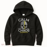 Calm Among Total Chaos 911 Dispatcher Us Flag Kids Hoodie thumb 0