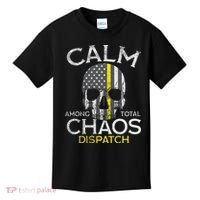 Calm Among Total Chaos 911 Dispatcher Us Flag Kids T-Shirt thumb 0