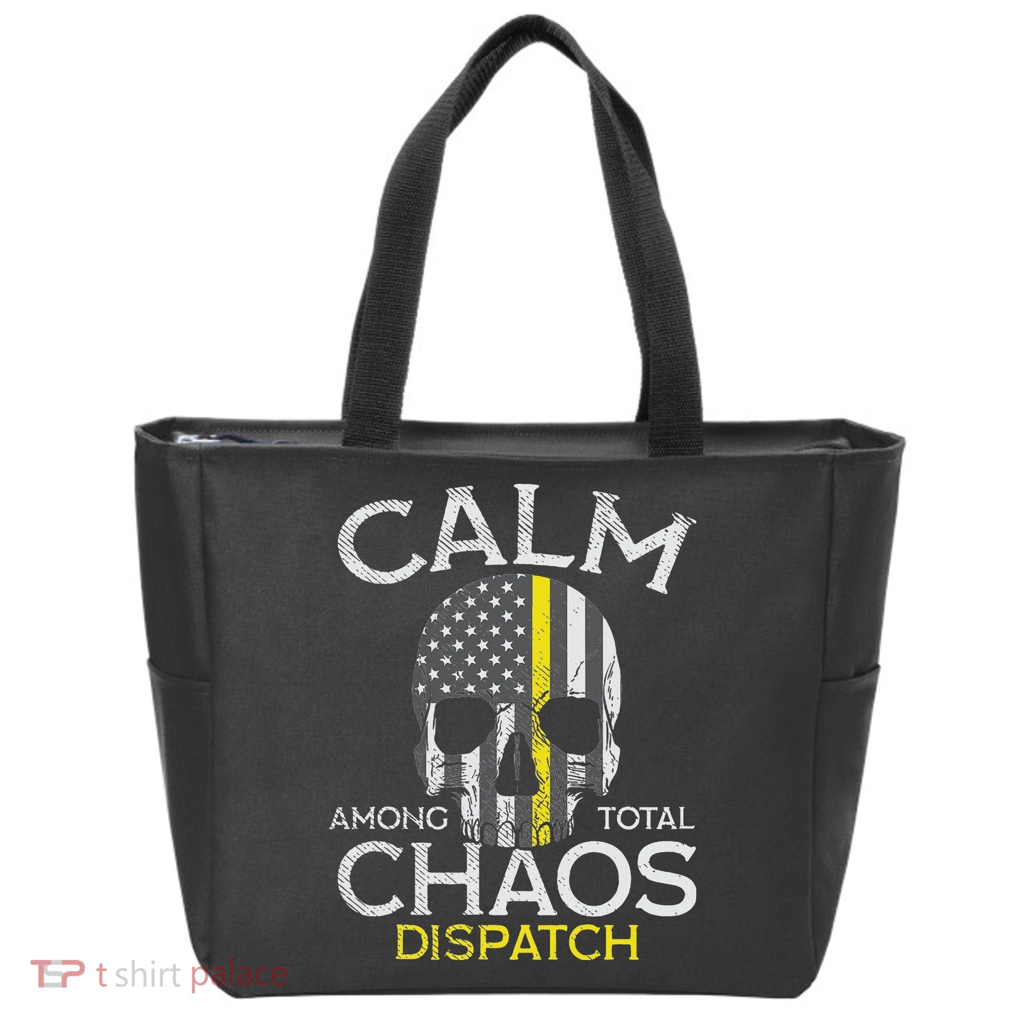 Calm Among Total Chaos 911 Dispatcher Us Flag Tote Bag